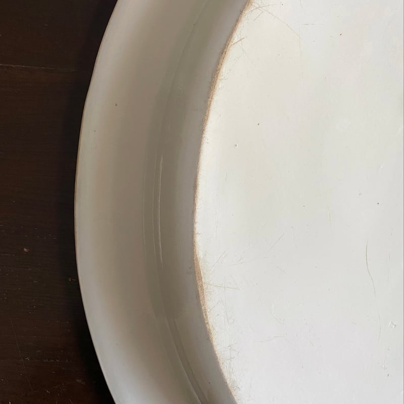 1800年代初期 ファイアンスフィーヌ 白 オーバル皿 楕円皿 51.5cm