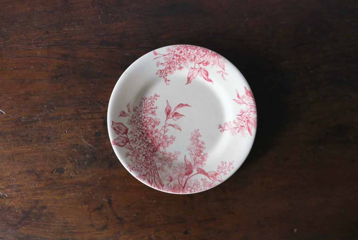 Gien Lilas ジアン リラ 平皿 デザート皿 φ21.5cm フランス