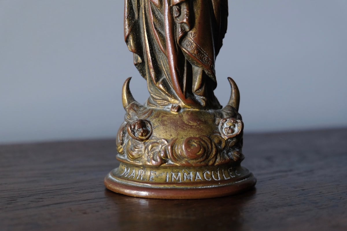 聖母マリア 像 メタル フランス アンティーク 0501709 | jinen_antique