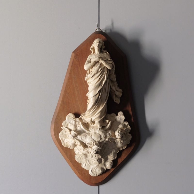 石膏 聖母マリア被昇天像 h50.5cm フランス アンティーク