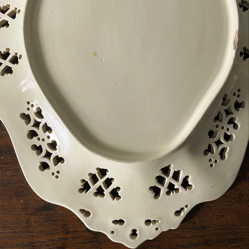 リーズ Leeds コルベイユ & 受け皿 オーバル皿 楕円皿 籠 レリーフ