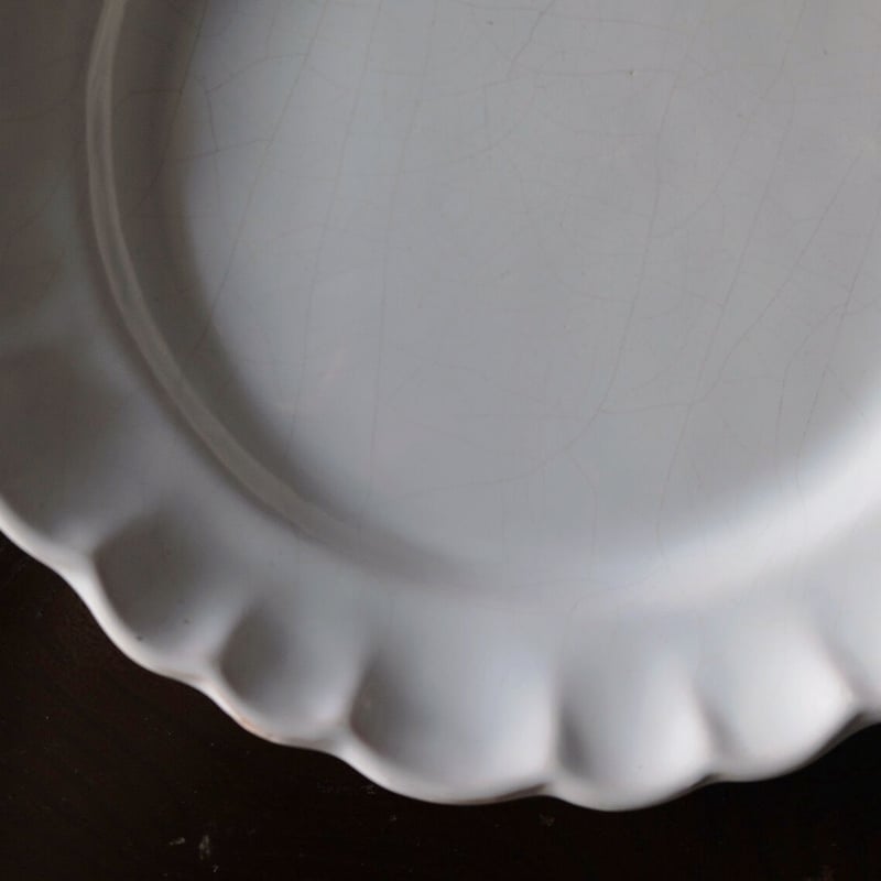 ムスティエ Moustiers 花リム 大皿 φ31.5cm アンティーク 050766 ムスティエ Moustiers 花リム 大皿 φ31.5cm アンティーク 050766