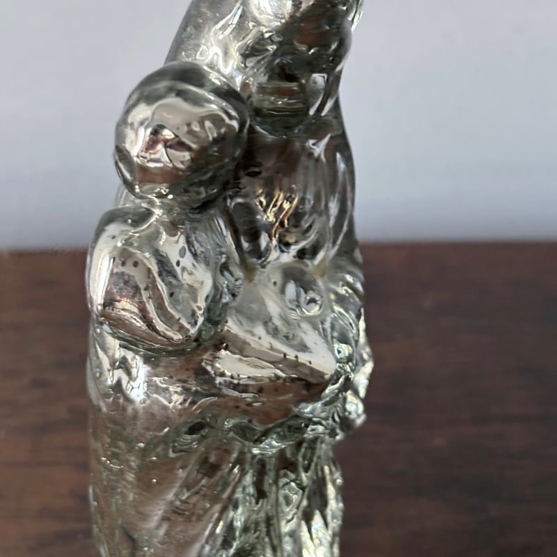 マーキュリーガラス 聖母子像 マリア像 18.8cm フランス アンティーク