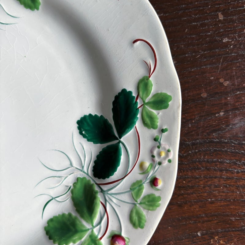 Creil&Montereau Fraise ジョルジュサンド 彩色 いちご レリーフ