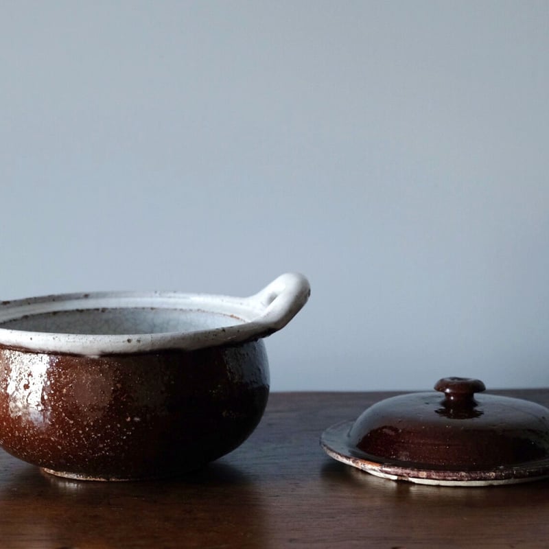 Orléans オルレアン窯 キュノワール 小さめ両手鍋 アンティーク