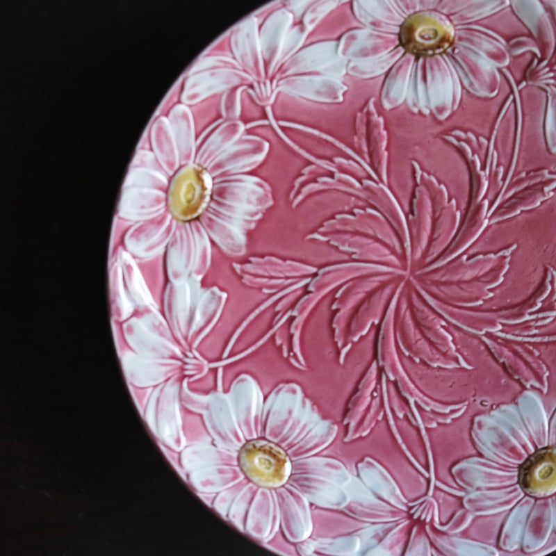 Sarreguemines バルボティーヌ皿 平皿 マーガレットφ19.8cm フランス