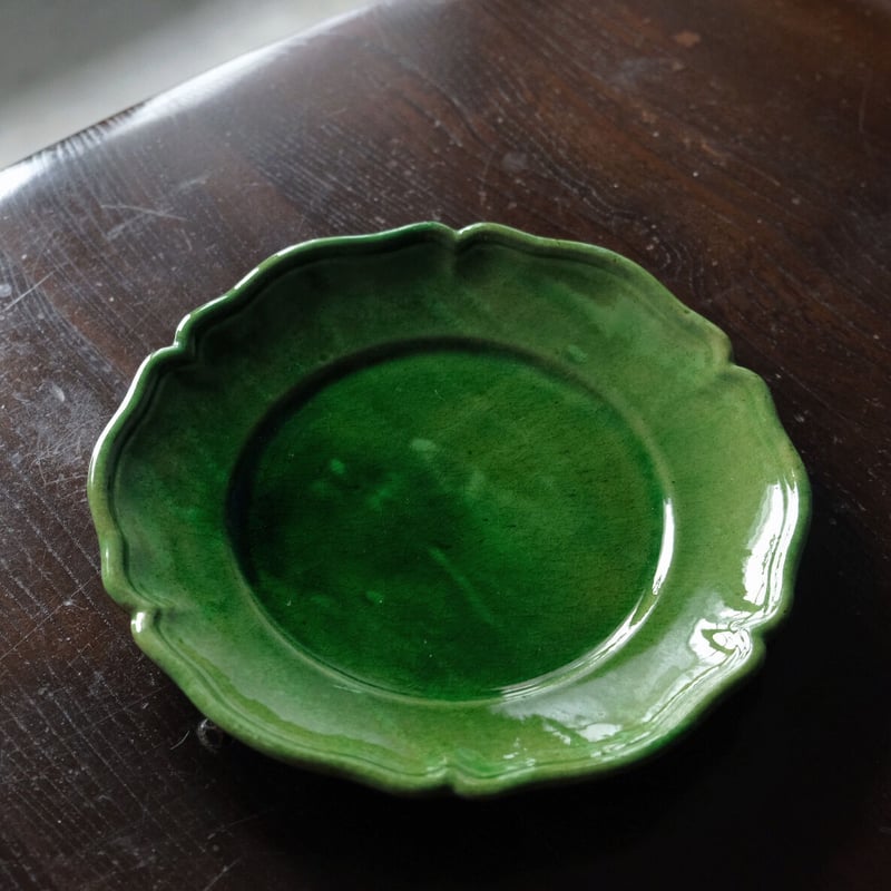 南仏 ビオ BIOT 花リム 平皿 φ24.2cm ヴィンテージ 0501177 | ji