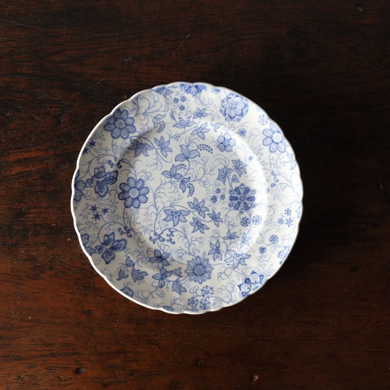 レア！フランス　アンティーク　David Johnston ボルドー窯　平皿 ボルドー David Johnston Bordeaux タピスリー 平皿 φ21cm アンテ