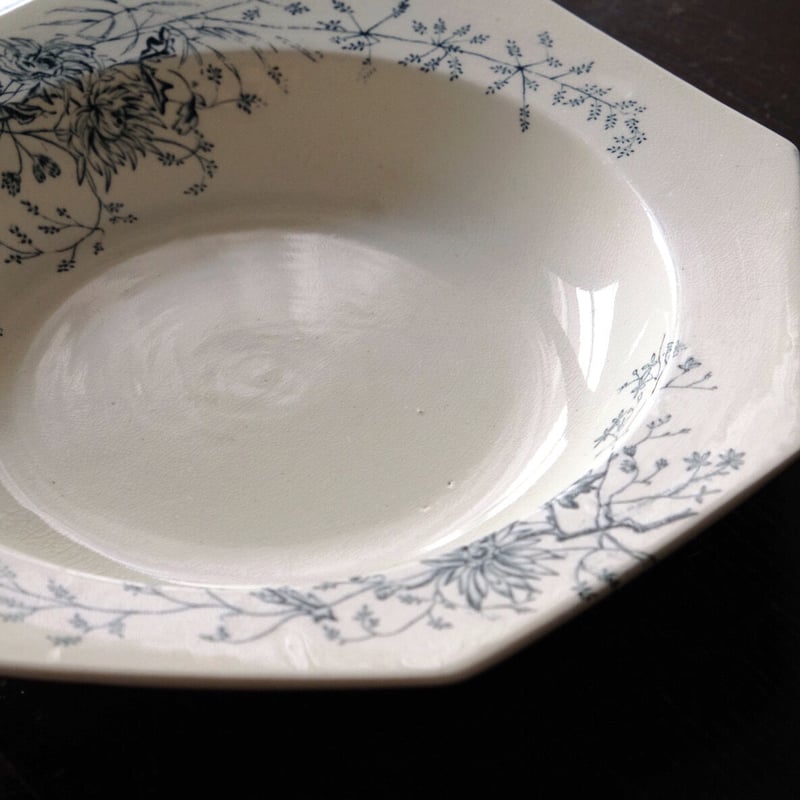 オクトゴナル プレート 深皿 イギリスアンティーク 19世紀 フランス