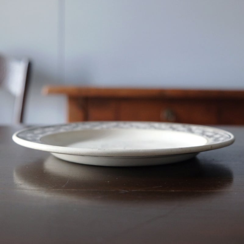 montrou シャンソン皿 MONTEREAU モントロー シャンソン グリザイユ皿 平皿 φ21.5cm