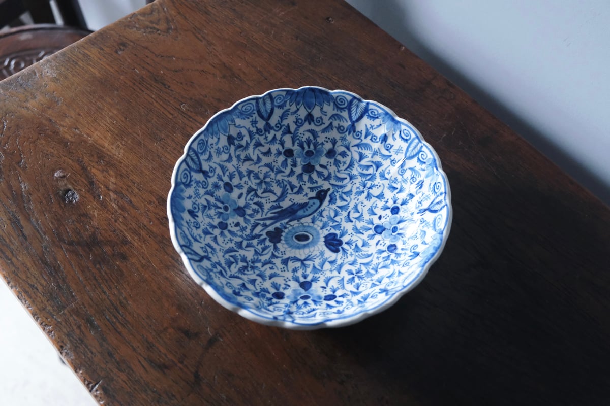 18世紀 デルフト Delft 輪花 ボウル サラディエ オランダ アンティーク