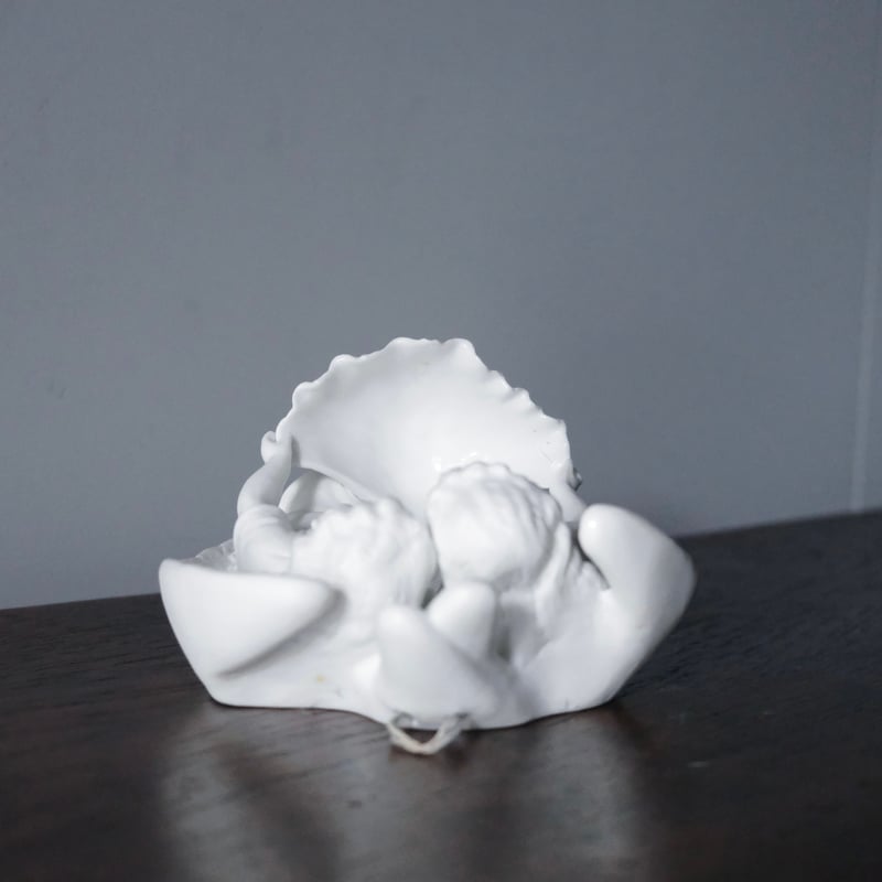 ビスク 二人 天使 ベニティエ 聖水盤 フランス アンティーク