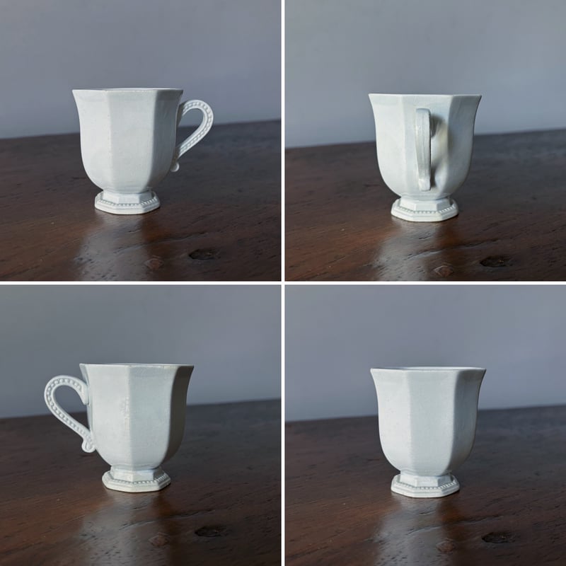 Creil&Montereau 水色 オクトゴナル カップ アンド ソーサー