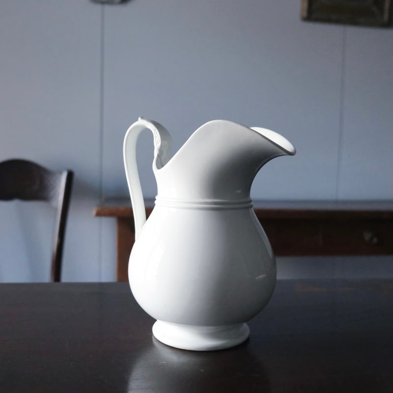 J.Vieillard&Cie ボルドー 白 ピシェ h22.5cm 花器 花瓶