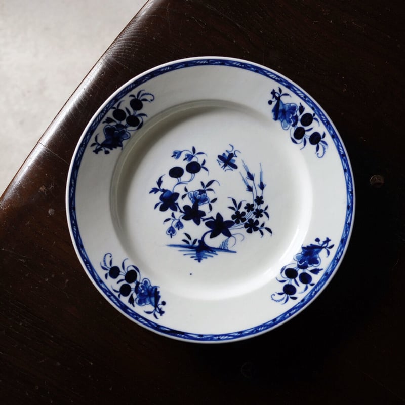 tournai トゥルネー 軟質磁器 絵皿 平皿 リム皿 φ24.4cm アンティーク