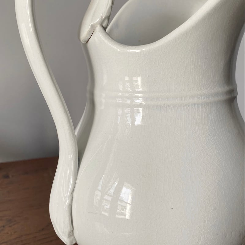 Gien 白 ピシェ h21.5cm フランス アンティーク 0501716 | jinen_ Gien 白 ピシェ h21.5cm フランス アンティーク 0501716 | jinen_