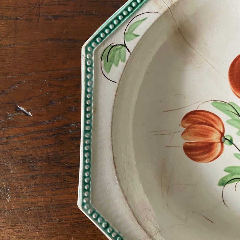 Aumale オマル 花絵皿 オクトゴナル 深皿 フランス アンティーク