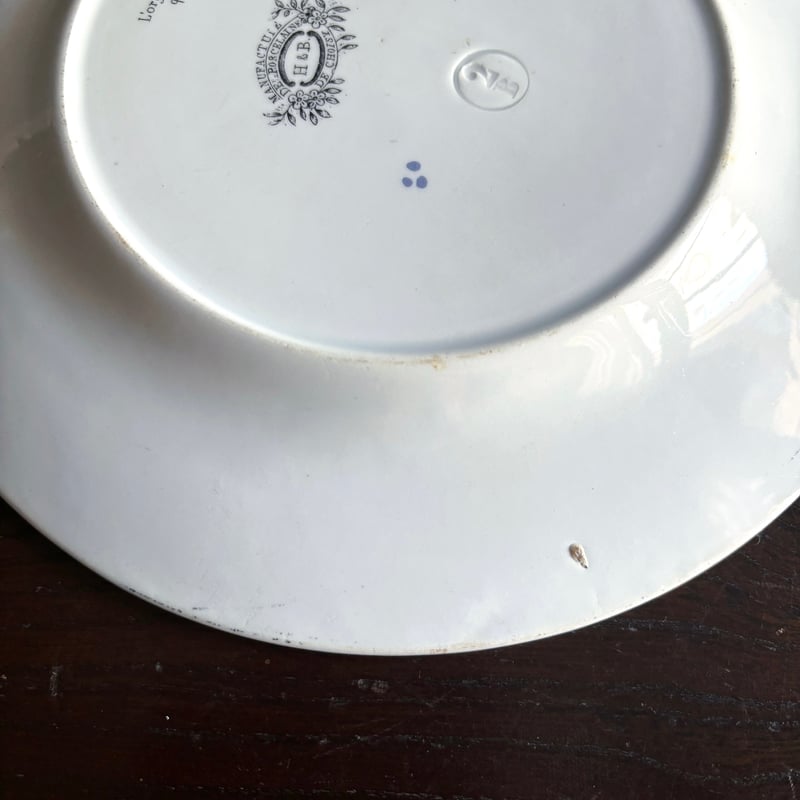 Choisy le roi 彩色 グリザイユ なぞなぞ ディナー皿 φ23.5cm