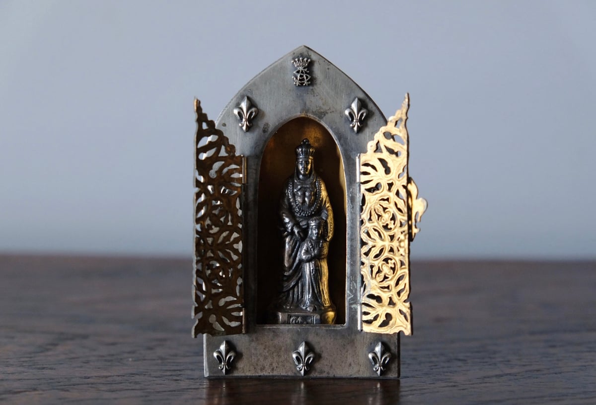 ルリケール 聖母子像 携帯用 9.5cm フランス アンティーク 0501754