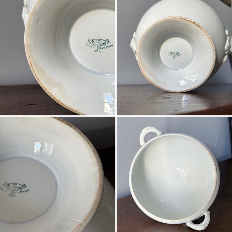 フランス CREIL MONTEREAU窯 FLORA スーピエール[3630] Creil & Montereau スーピエール オブジェ インテリア クレイユ