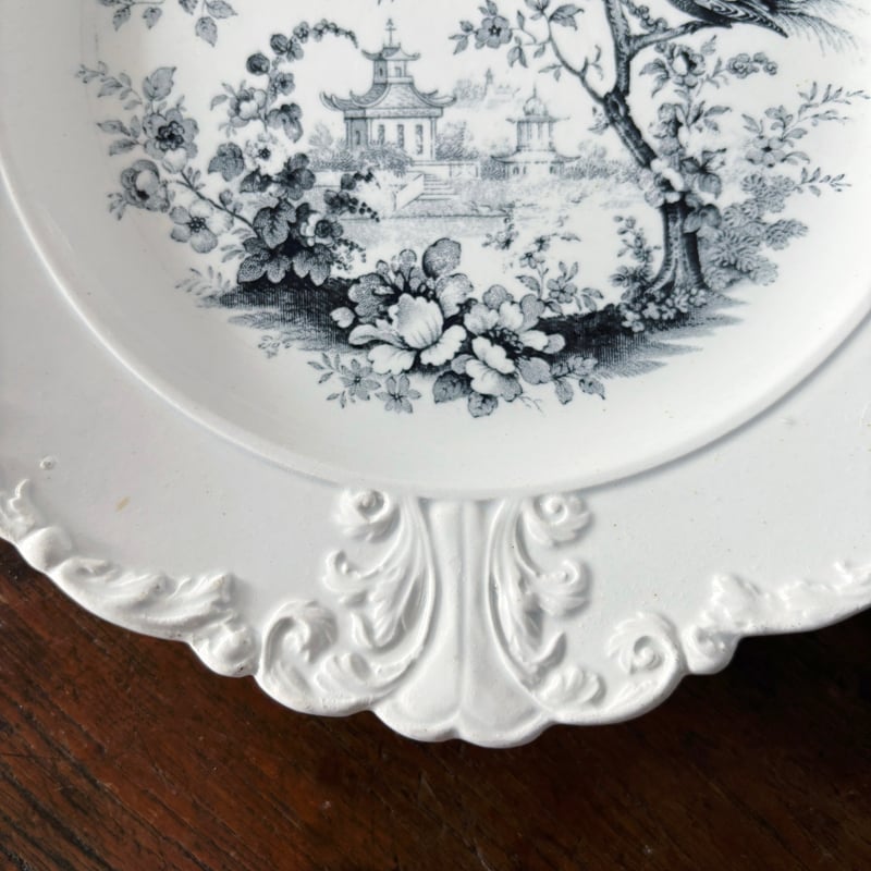 レア！フランス アンティーク David Johnston ボルドー窯 平皿 レア