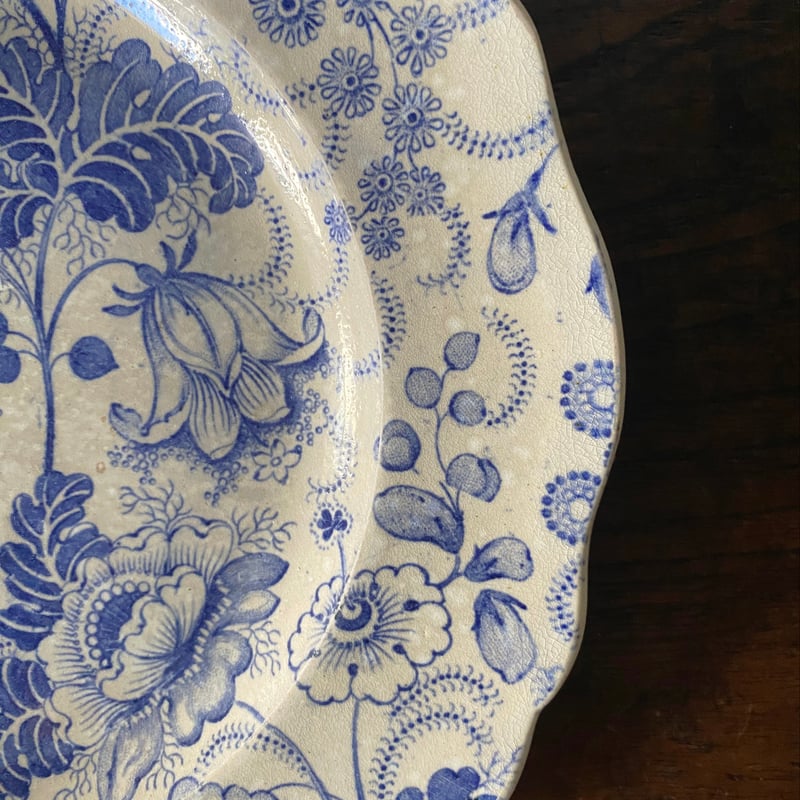 レア！フランス　アンティーク　David Johnston ボルドー窯　平皿 David Johnston Bordeaux ボルドー タピスリー 平皿 φ22.8cm フ