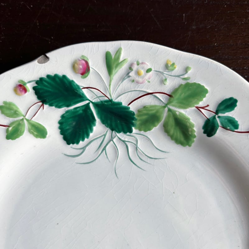 Creil&Montereau Fraise ジョルジュサンド 彩色 いちご レリーフ