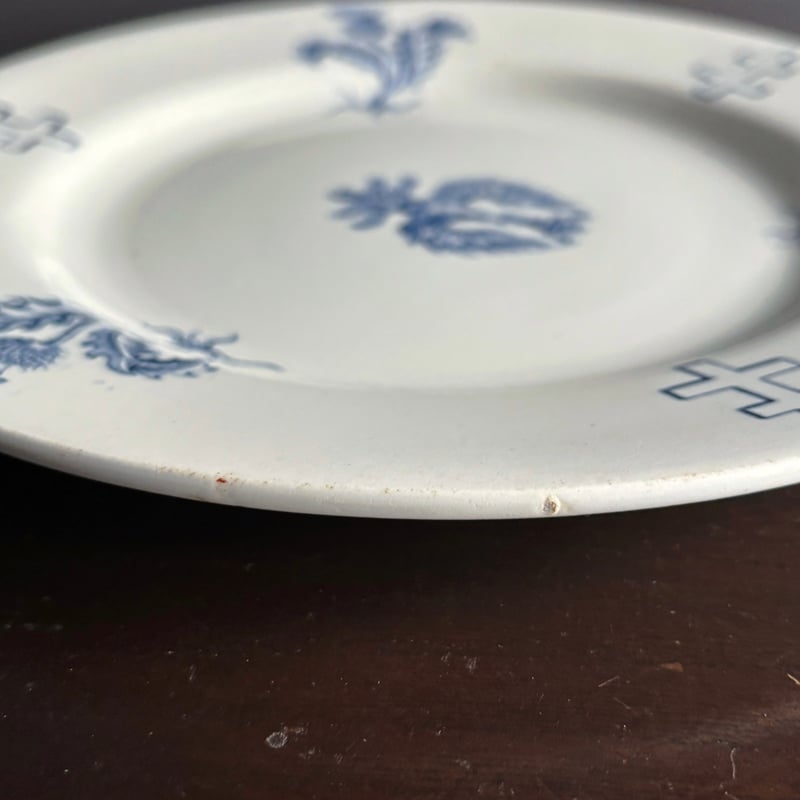 K&G Lunéville ロレーヌ 十字 紋章ディナー 皿 φ23.8cm フランス アンテ