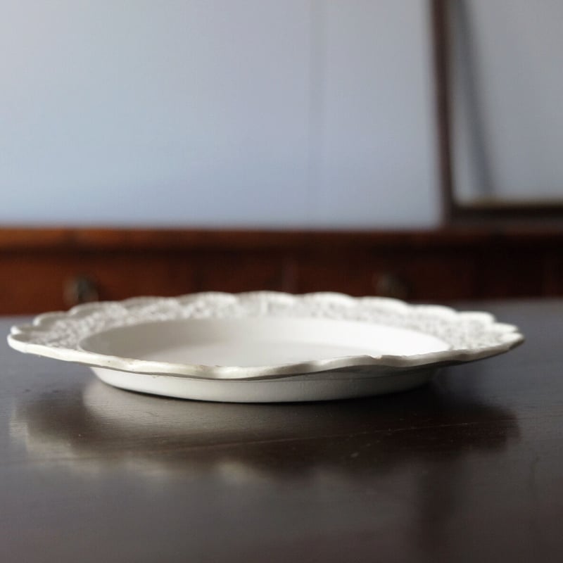 イギリス 塩釉炻器 salt glazed stoneware レリーフ皿 平皿 リム皿 φ2