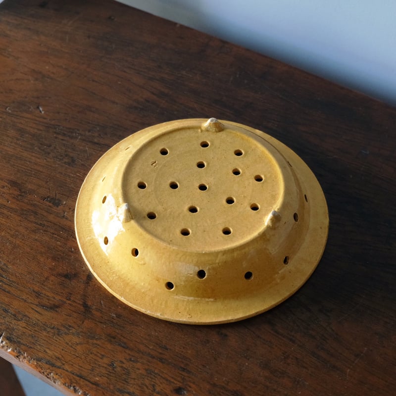 フェセル 黄釉 皿 φ22.5cm フランス アンティーク 0501639 | jinen_a