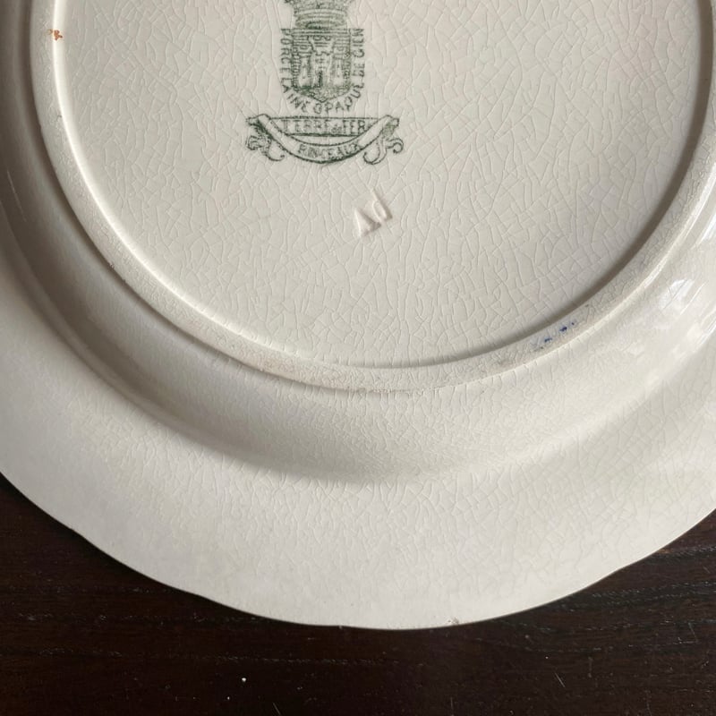 【ピオニー】GIEN ジアン ランソー 平皿 フランスアンティーク ピオニー様専用】GIEN ジアン ランソー 平皿 フランスアンティーク