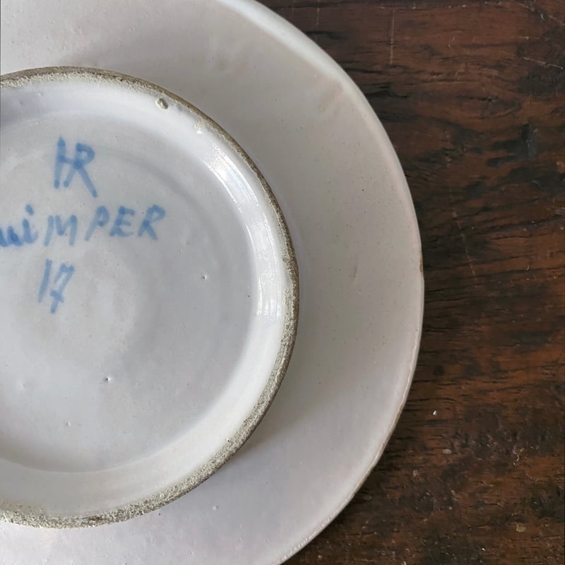 カンペール焼 デミタス カップ アンド ソーサー アンティーク 0501746