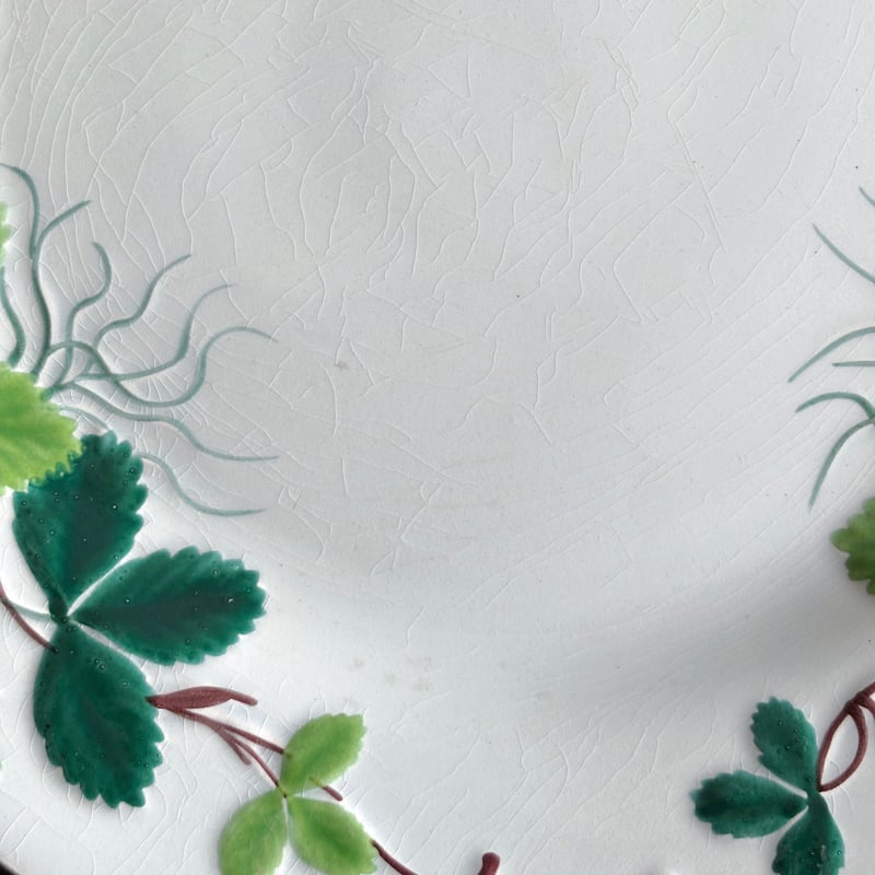Creil&Montereau Fraise ジョルジュサンド 彩色 いちご レリーフ皿 平皿