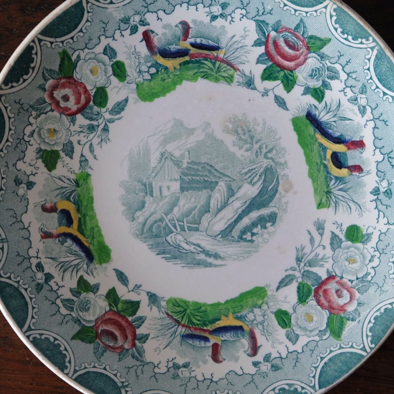 サルグミンヌ　リモージュの結婚式　フランスアンティーク　栗柄　マロン　絵皿 サルグミンヌ リモージュの結婚式 フランスアンティーク 栗柄