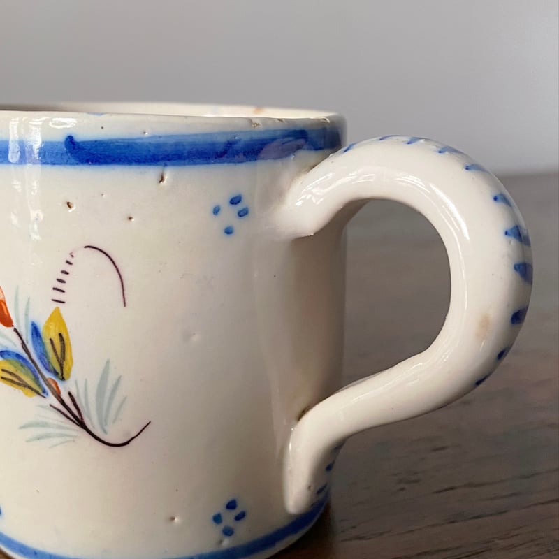 カンペール焼 デミタス カップ アンド ソーサー アンティーク 0501746