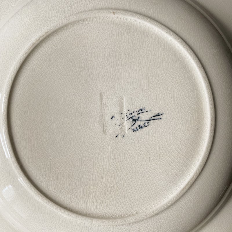 1800年代後期 イギリス M&C ボタニカル柄 オクトゴナル深皿