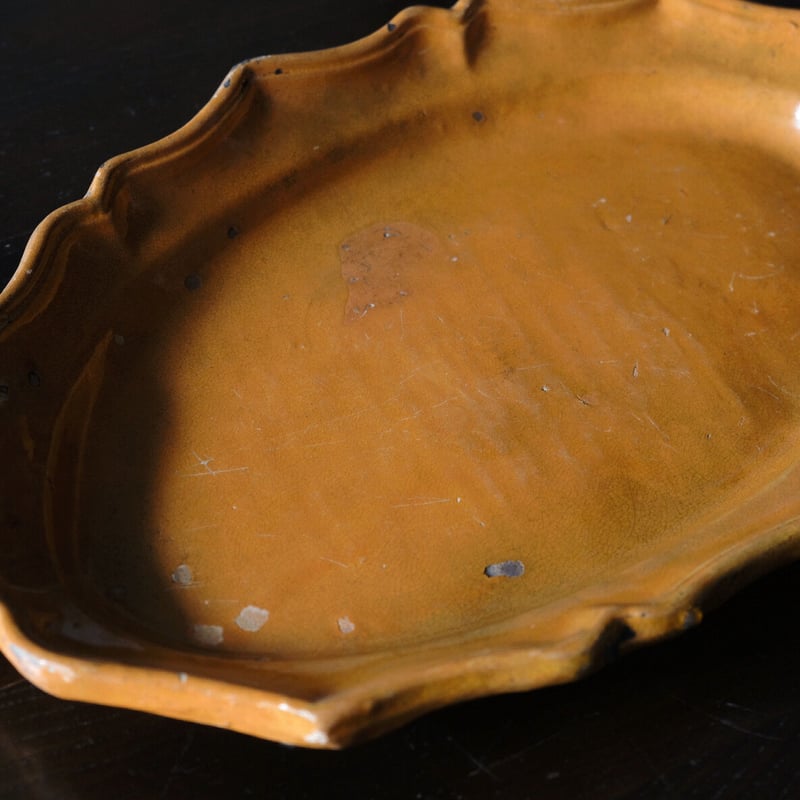 南仏 陶器 アプト apt の可能性 花リム オーバル皿 楕円皿 18世紀 44.5