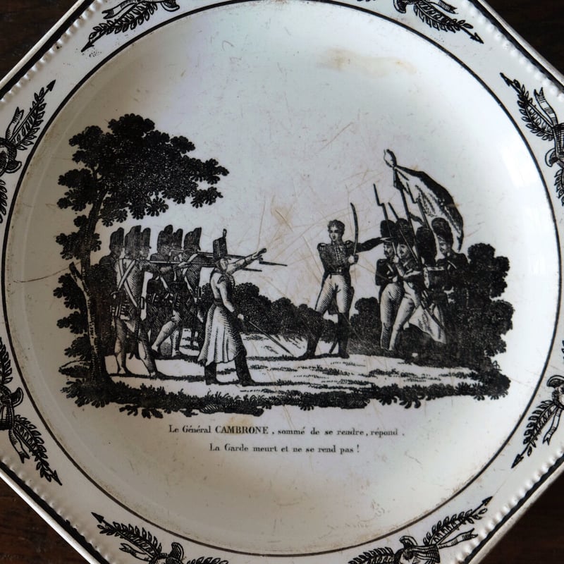 モントロー Montereau オクトゴナル皿 グリザイユ アンティーク a