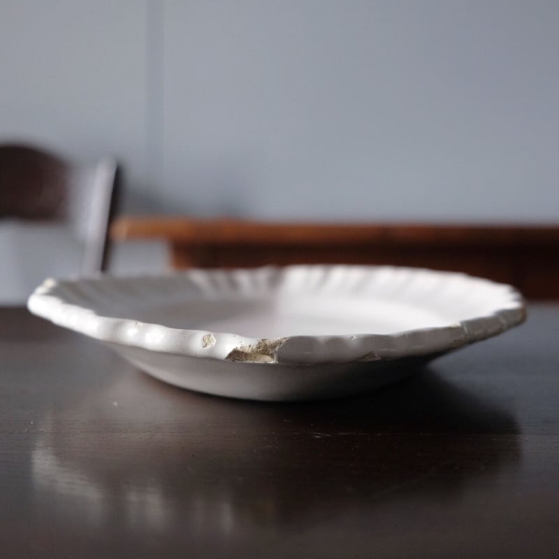 Moustiers ムスティエ フリル リム皿 オーバル皿 楕円皿 30.8cm Moustiers ムスティエ フリル リム皿 オーバル皿 楕円皿 30.8cm