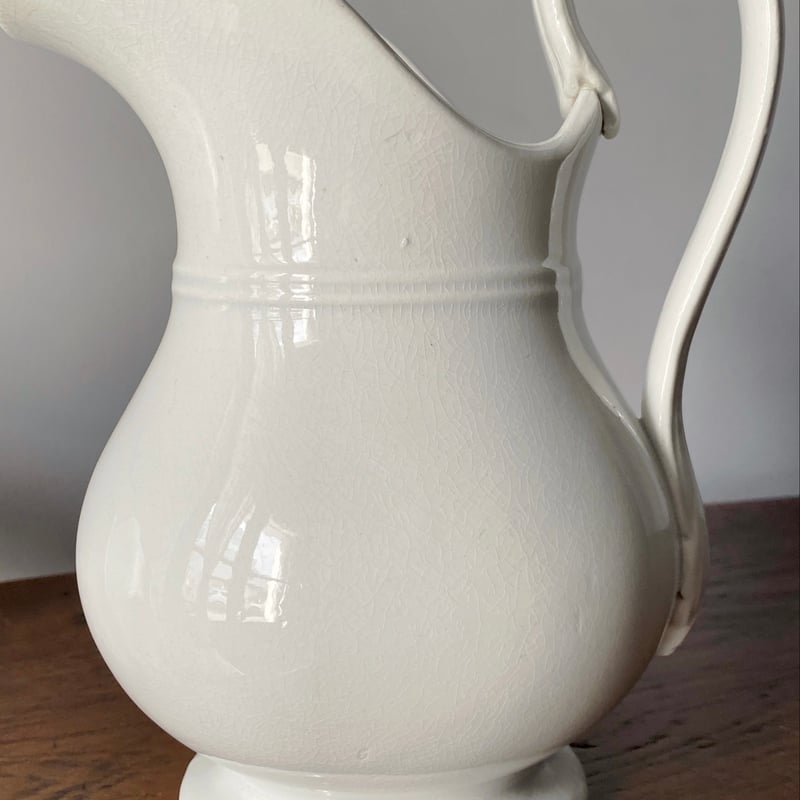 Gien 白 ピシェ h21.5cm フランス アンティーク 0501716 | jinen_ Gien 白 ピシェ h21.5cm フランス アンティーク 0501716 | jinen_
