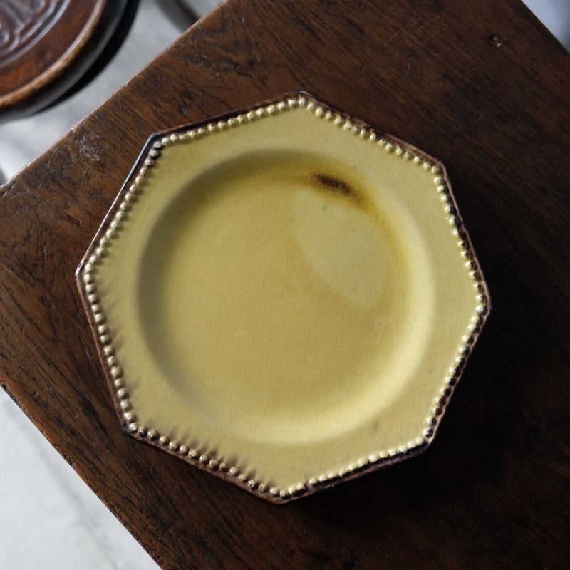 ヴァロリス 窯 オクトゴナル マスタード 色 プレート ヴィンテージ