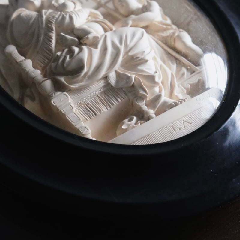 フォンタナ銘 小椅子の聖母 メダイヨン 額装品 h40cm フランス