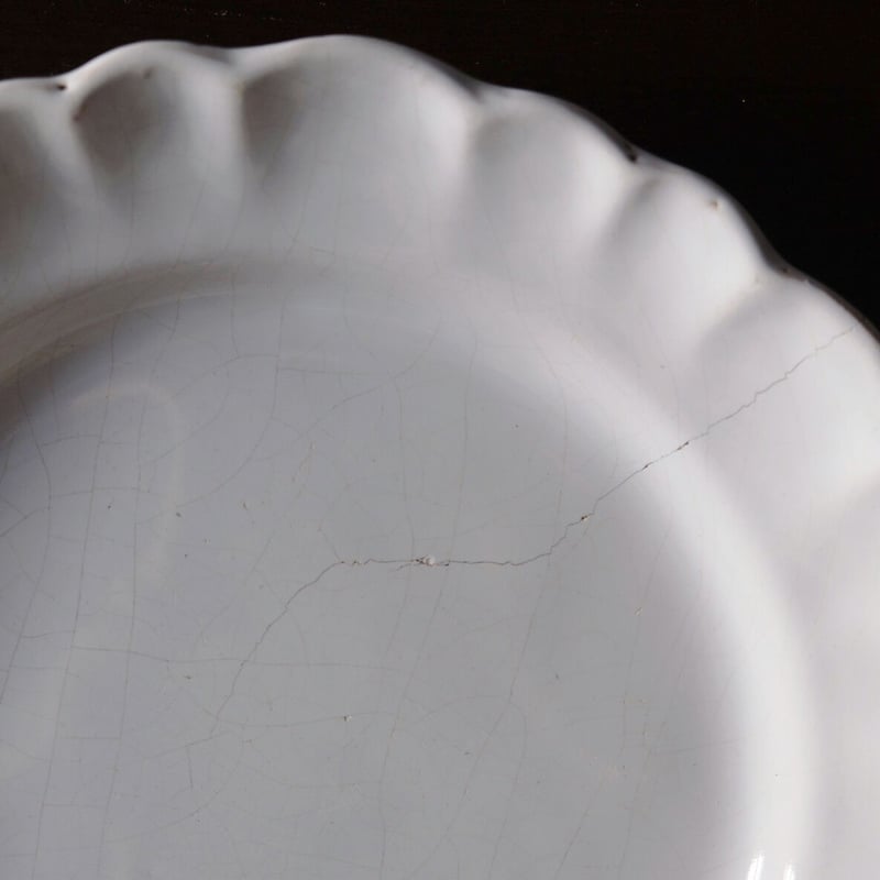ムスティエ Moustiers 花リム 大皿 φ31.5cm アンティーク 050766 ムスティエ Moustiers 花リム 大皿 φ31.5cm アンティーク 050766