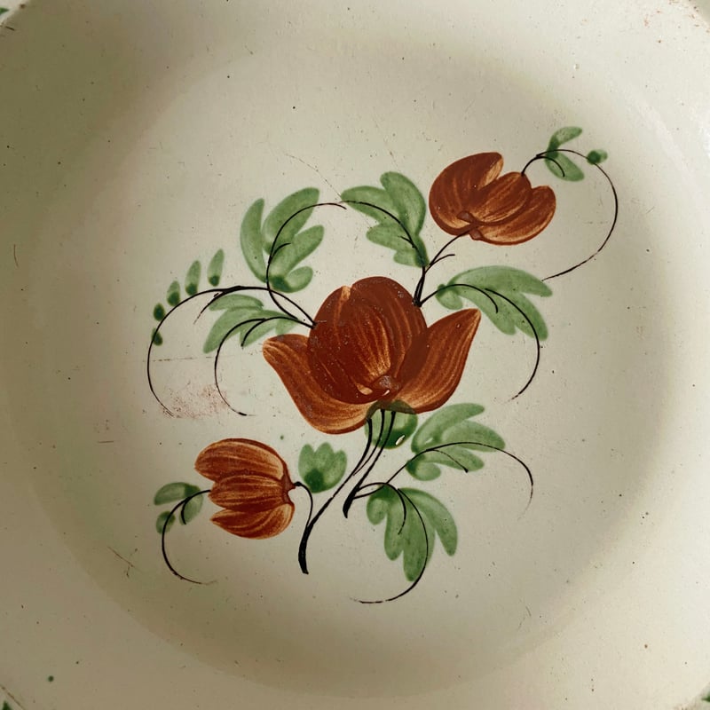 Aumale オマル 花絵皿 オクトゴナル 深皿 フランス アンティーク Aumale オマル 花絵皿 オクトゴナル 深皿 フランス アンティーク