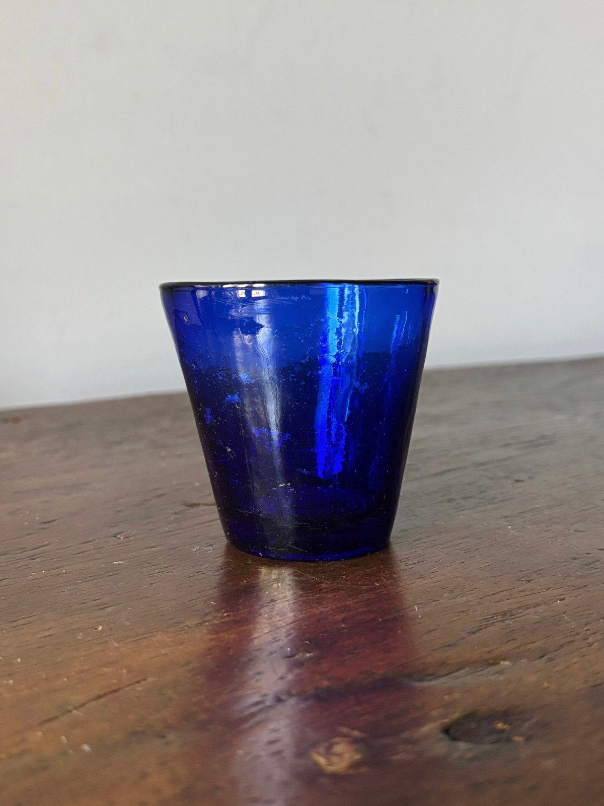 キャンドルグラス 青 h6.6cm フランス アンティーク 0502304 | jinen_a