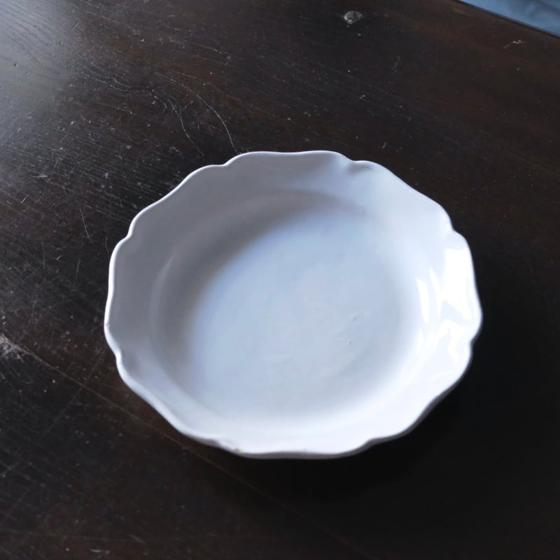 黒くなったエタン 長オクトゴナル皿(20.8㎝) フランスアンティーク 印