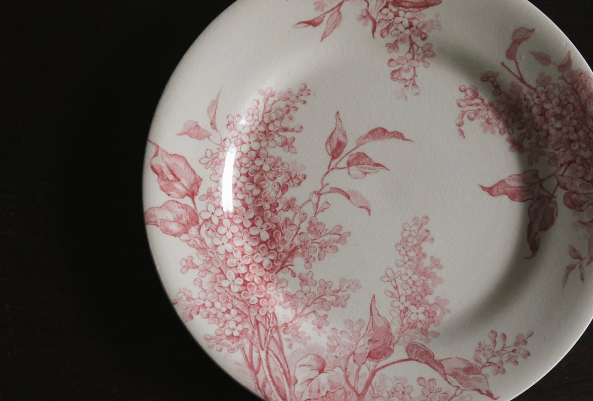 Gien Lilas ジアン リラ 平皿 デザート皿 φ21.3cm フランス