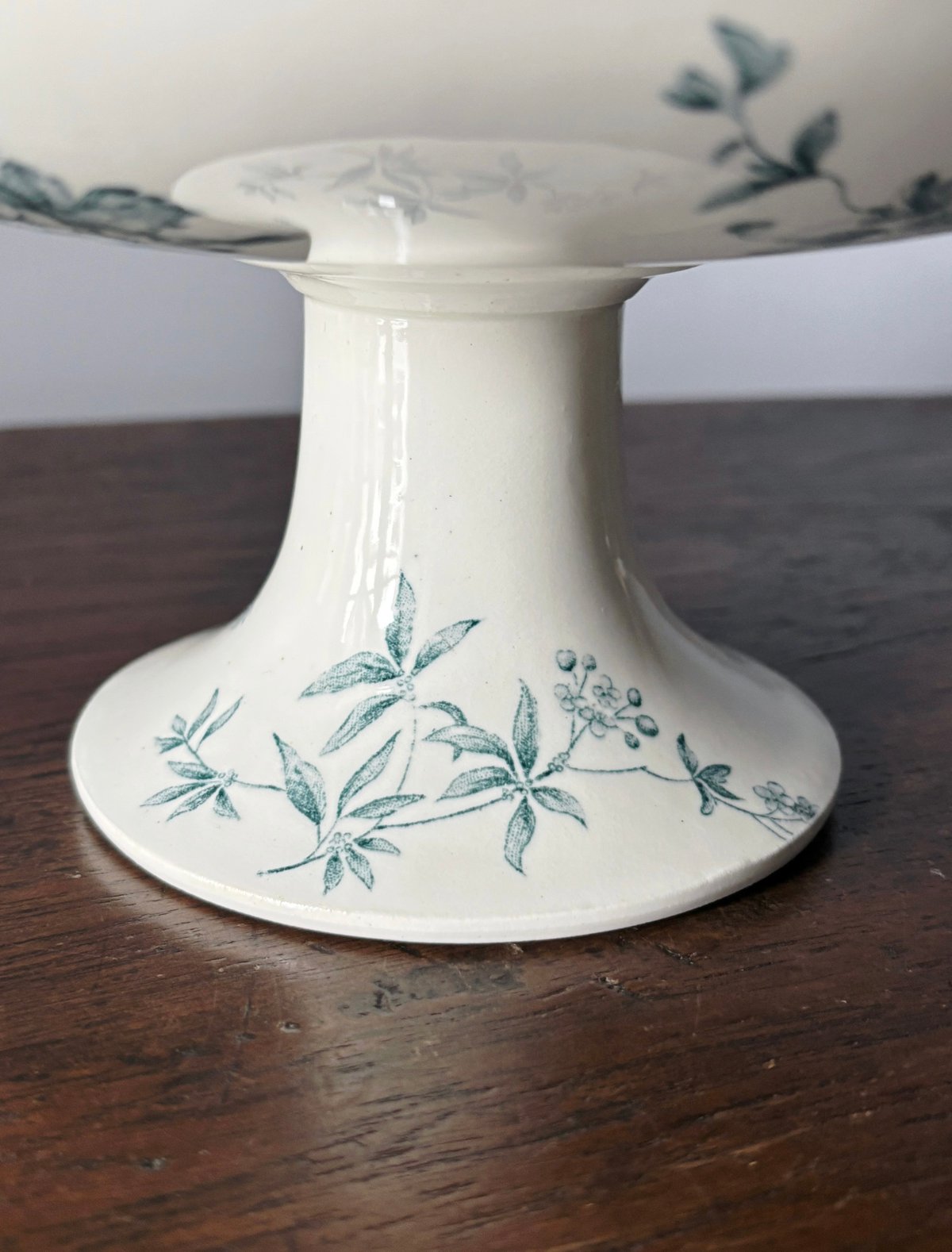 フランスアンティーク ♧ ロンウィー窯 ♧ ロンジュモーの低めコンポティエ フランスアンティーク ♧ ロンウィー窯 ♧ ロンジュモーの低めコンポ