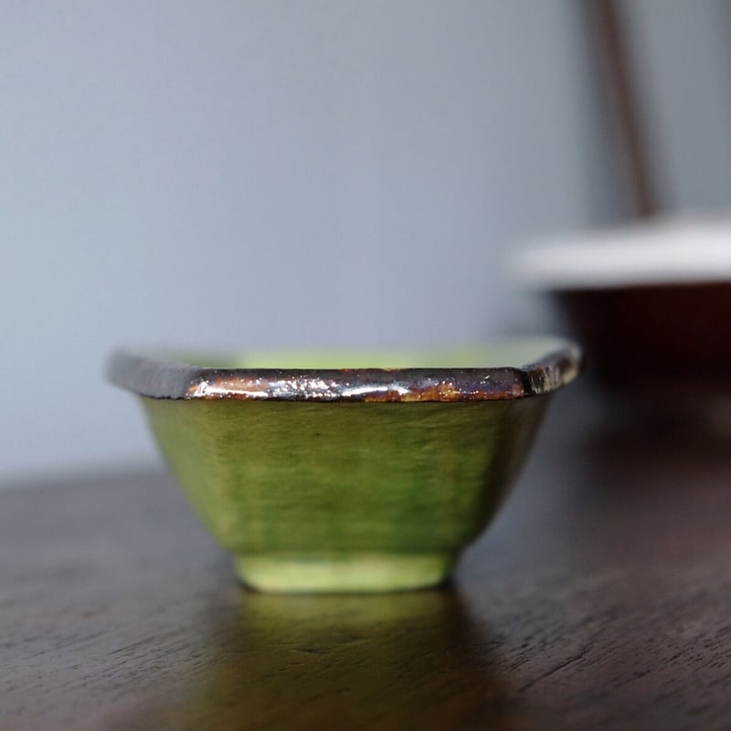 緑釉 舟型 ラヴィエ アンティーク 050365 | jinen_antique