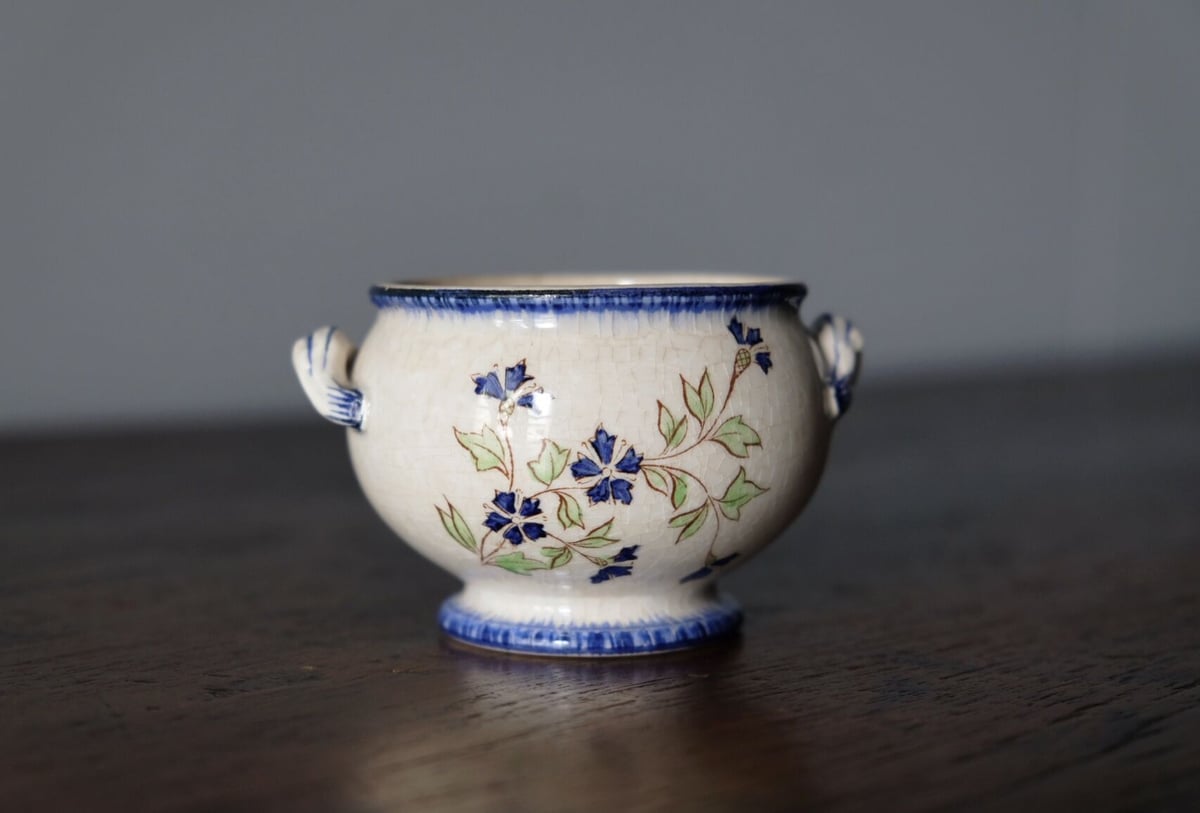 フランスアンティークBayeux窯バイユー矢車菊ティーポット